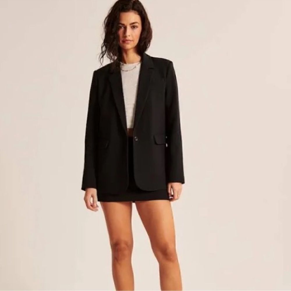 ABERCROMBIE - Women's Boyfriend Suiting Blazer in Black